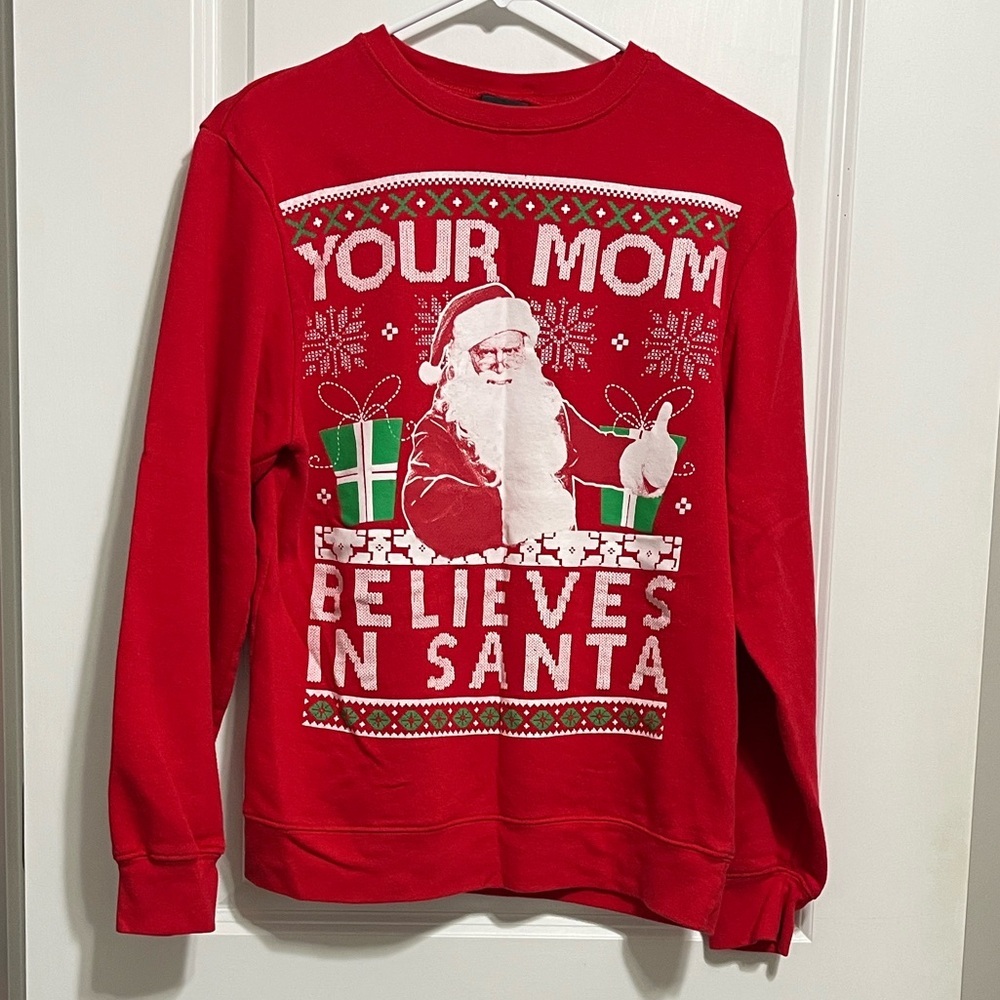Fifth Sun Red Santa Graphic Sweater Small